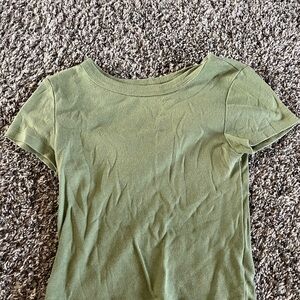American Eagle Outfitters Green Fitted Short Sleeve Tee